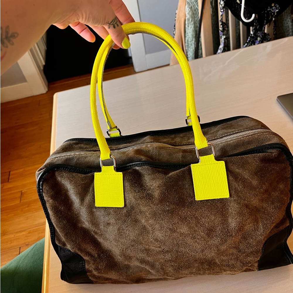 Brown Suede Italian Bag